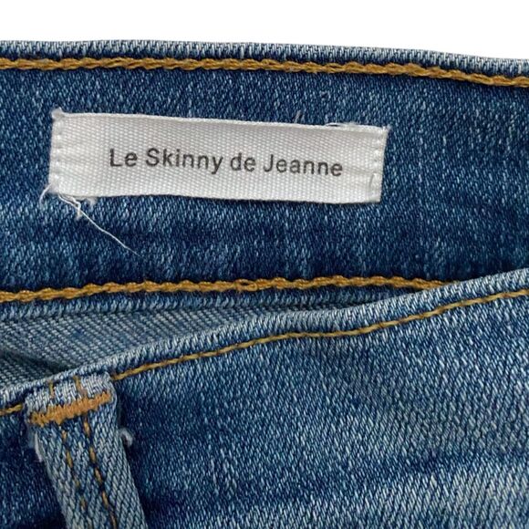 FRAME Denim Le Skinny De Jeanne Jeans Distressed Raw Hem Ankle Length Size 26 - Picture 6 of 6